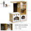 PawHut Árbol Rascador para Gatos de Madera 92,5 cm Torre para Gatos para Gatitos de Interior con 2 Cuevas Rascador Hamaca y Cojines de Felpa 76x37x92,5 cm Roble, , large indicador imagen numero 3