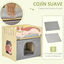 PawHut Cama para Gatos de Madera Cueva para Gatos Casa para Gatos de Interior con 2 Cojines y Cubierta de Tela Oxford Extraíble 48x38x47 cm Natural, , large indicador imagen numero 4