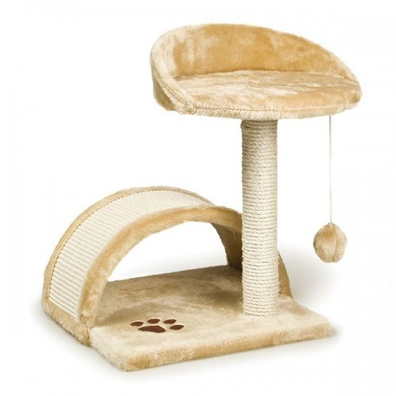 Rascador con poste y arco color Beige