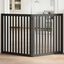 vidaXL Puerta para perros plegable 2 paneles madera álamo negra 160 cm, , large indicador imagen numero 2