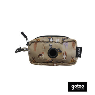 Gotoo Porta bolsas estampada marrón para perros