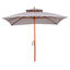 Outsunny Sombrilla de Jardín 3x3x3 m Parasol de Jardín de Bambú con Doble Techo Sistema de Polea Impermeable para Terraza Balcón Exterior Gris, , large indicador imagen numero 1