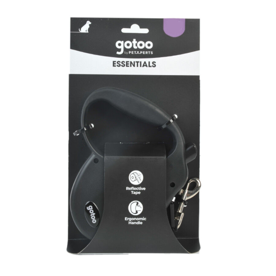 Gotoo Correa extensible negra para perros thumbnail