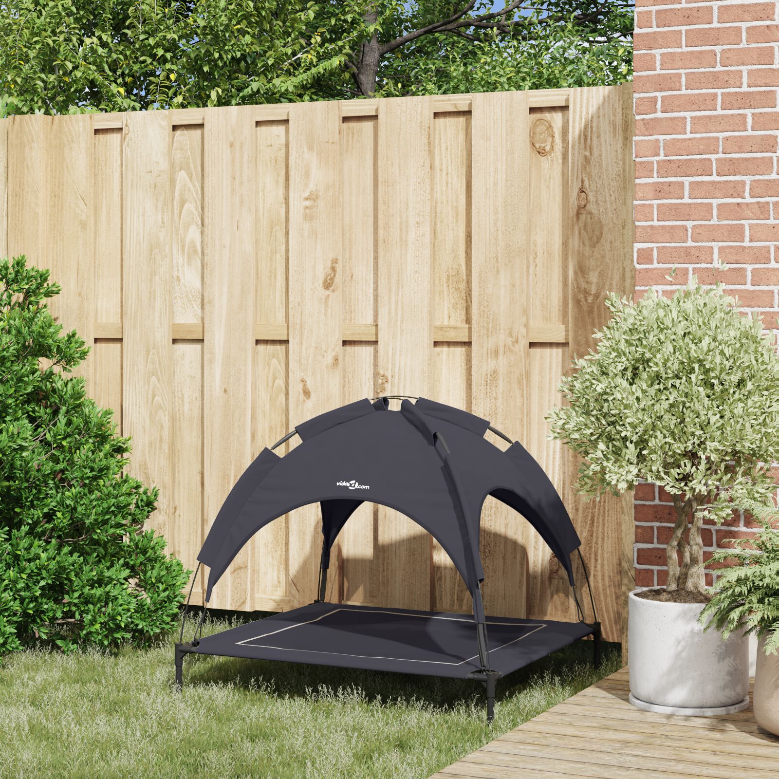 vidaXL Cama para Perros con Dosel Sof&aacute; Silla Tela Oxford y Acero Negro, , large Imagen numero 13