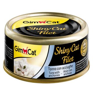 GimCat Shiny filet Atún y Anchoas lata para gatos