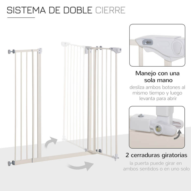 PawHut Barrera de seguridad para puertas Blanca para mascotas thumbnail