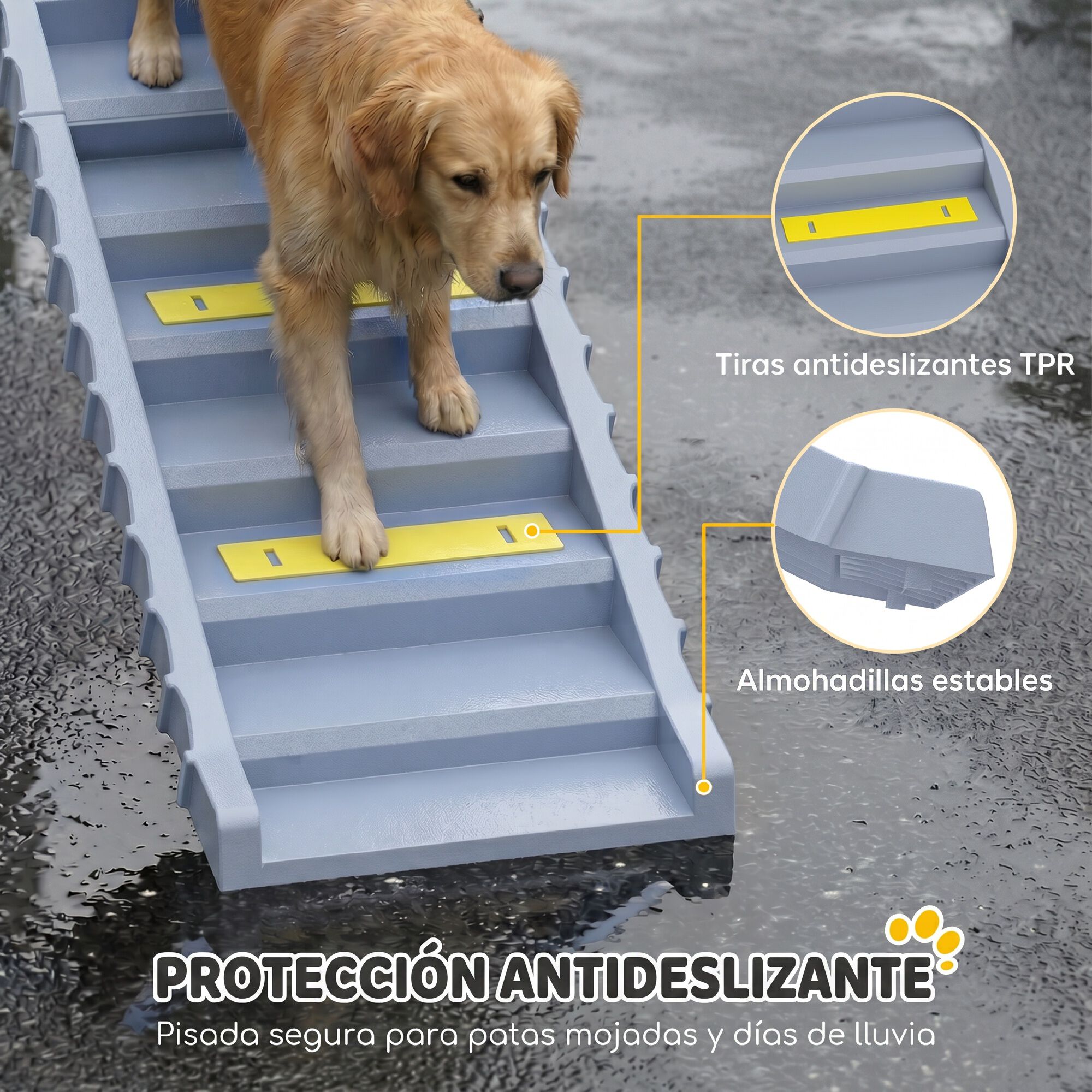 PawHut Rampa para Perro Gris, , large Imagen numero 5