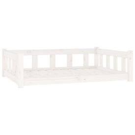 VidaXL Cama madera maciza blanca para perros 