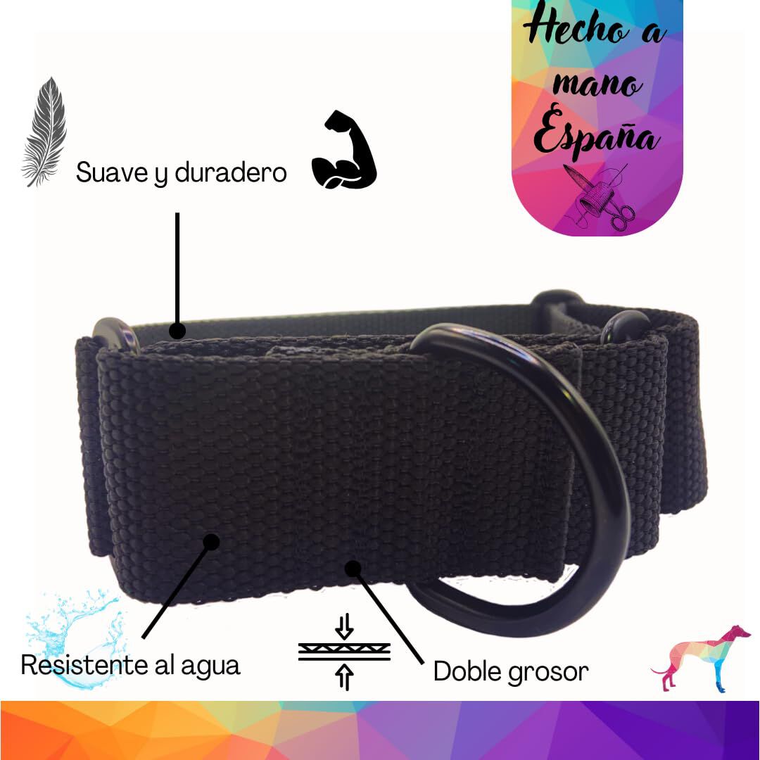 EGV - Collar Martingale. Collar galgo hecho a mano en Espa&ntilde;a (Negro), , large Imagen numero 2