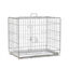 PawHut Jaula Plegable para Perros Perrera Metálica 61x43x50 cm Jaula Metálica para Perros con Bandeja Extraíble y 2 Puertas con Pestillo Blanco, , large indicador imagen numero 1