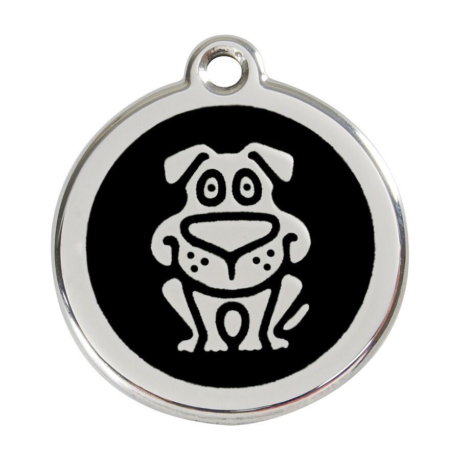 Placa identificativa Acero Inoxidable Esmalte Perro Negro para perros, , large Imagen numero 1