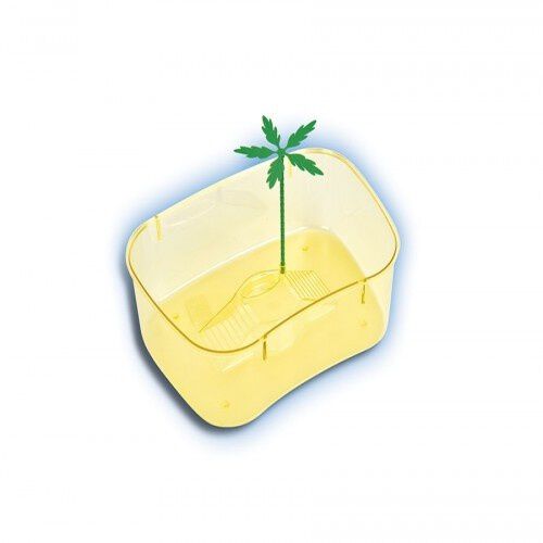 Pedr&oacute;s tortuguera con isla de pl&aacute;stico amarillo para tortugas, , large Imagen numero 1