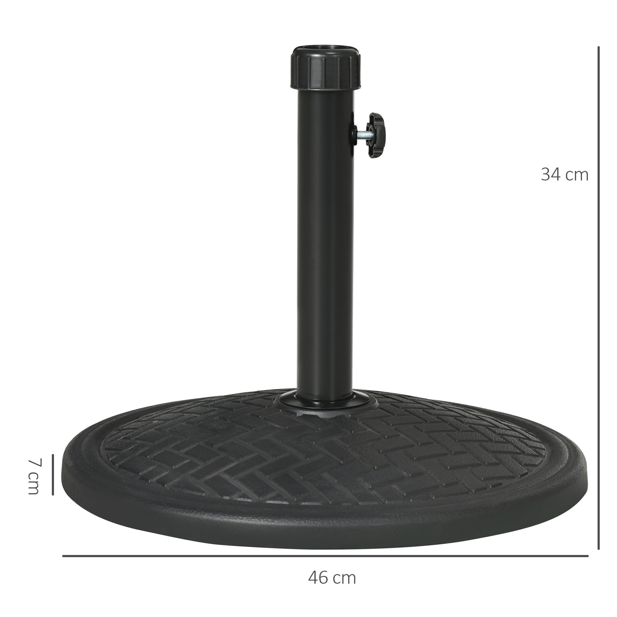 Outsunny Base de Sombrilla de Hormig&oacute;n Soporte para Parasol de 14 kg Pie de Parasol para M&aacute;stil de &Oslash;32-38 mm para Jard&iacute;n Terraza Patio &Oslash;46x34 cm Negro, , large Imagen numero 3
