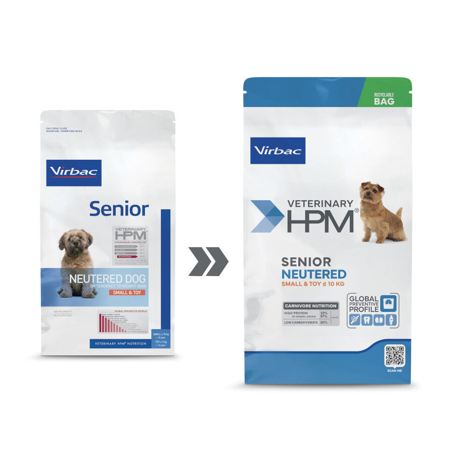 1.5 kg Virbac Veterinary HPM Senior Neutered Small & Toy pienso para perros, , large Imagen numero 2