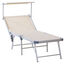 Outsunny Tumbona Plegable y Reclinable de Aluminio con Toldo Incorporado para Piscina Jardín Terraza Exterior Carga 120 kg 169x72x50/70 cm Beige, , large indicador imagen numero 1