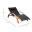 Outsunny Tumbona Hamaca 161x72x68cm Jardin Terraza Playa Piscina Patio Hotel Madera Negro, , large indicador imagen numero 3