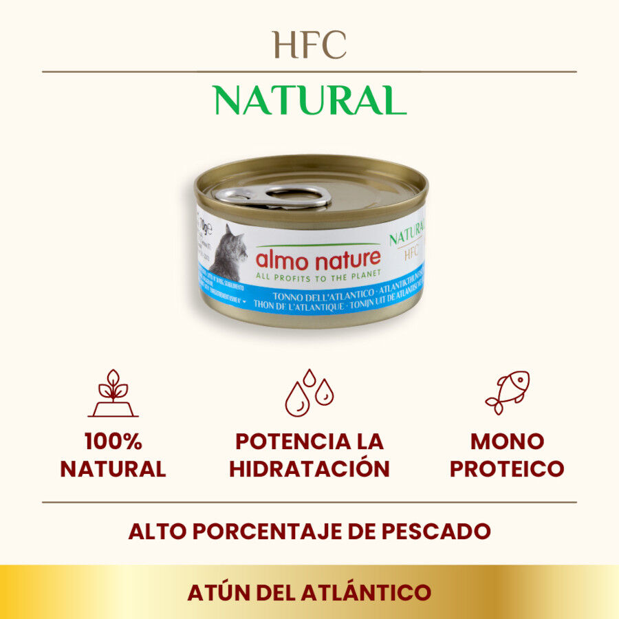 70 g Almo Nature HFC at&uacute;n del Atl&aacute;ntico lata para gatos , , large Imagen numero 2