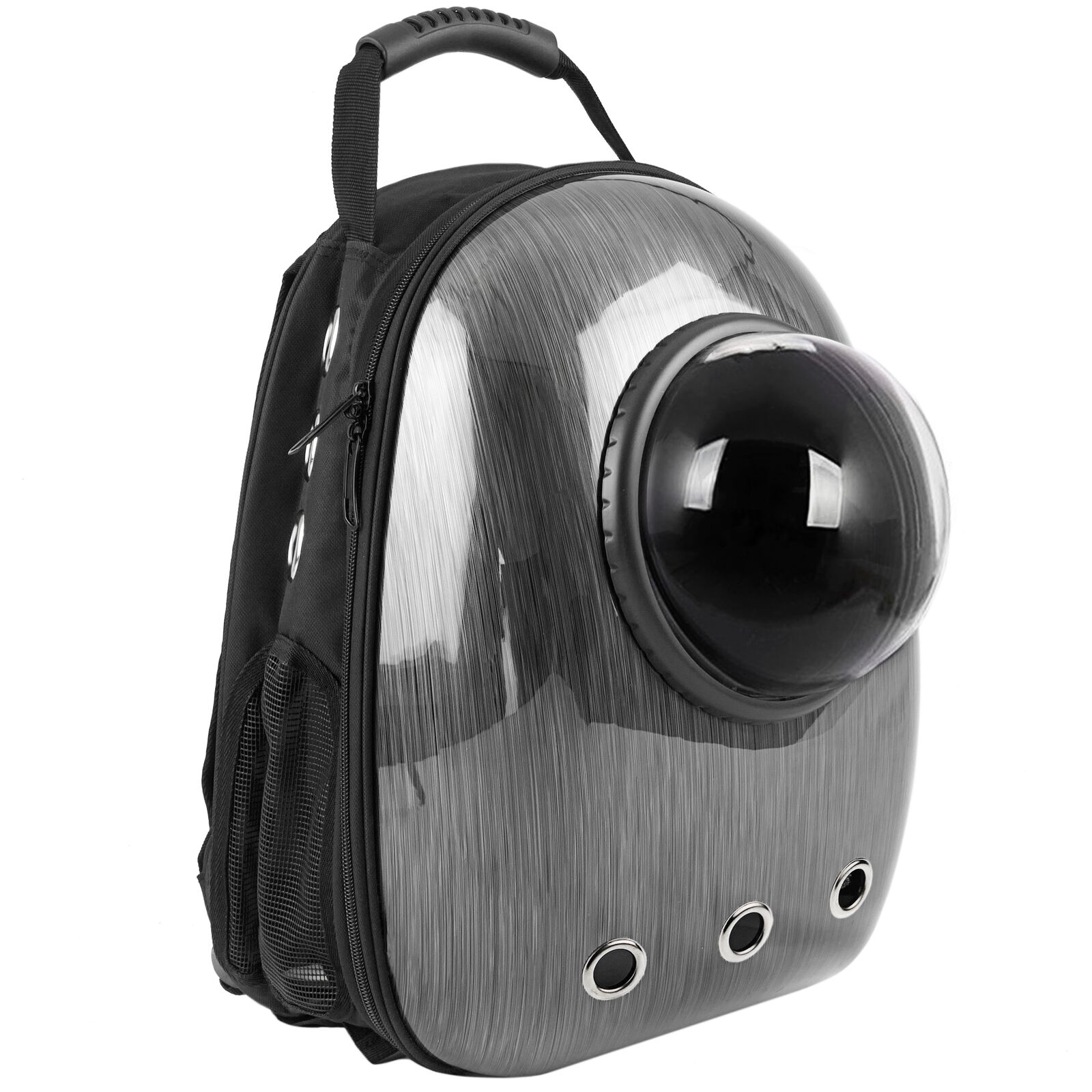 Mochila para transporte de mascotas gato y perro Transportin de plastico rigido gris Tiendanimal