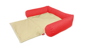 Gauty Cama para Perros y Gatos  Tela de sarga - Rojo y beige