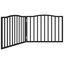 vidaXL Puerta para perros plegable 2 paneles madera álamo negra 160 cm, , large indicador imagen numero 1