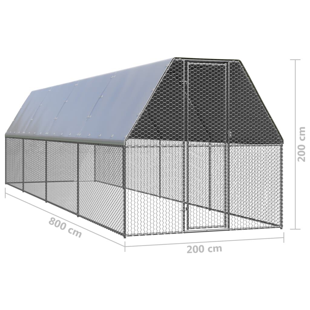 vidaXL Jaula gallinero de acero galvanizado 3x12x2 m, , large Imagen numero 38