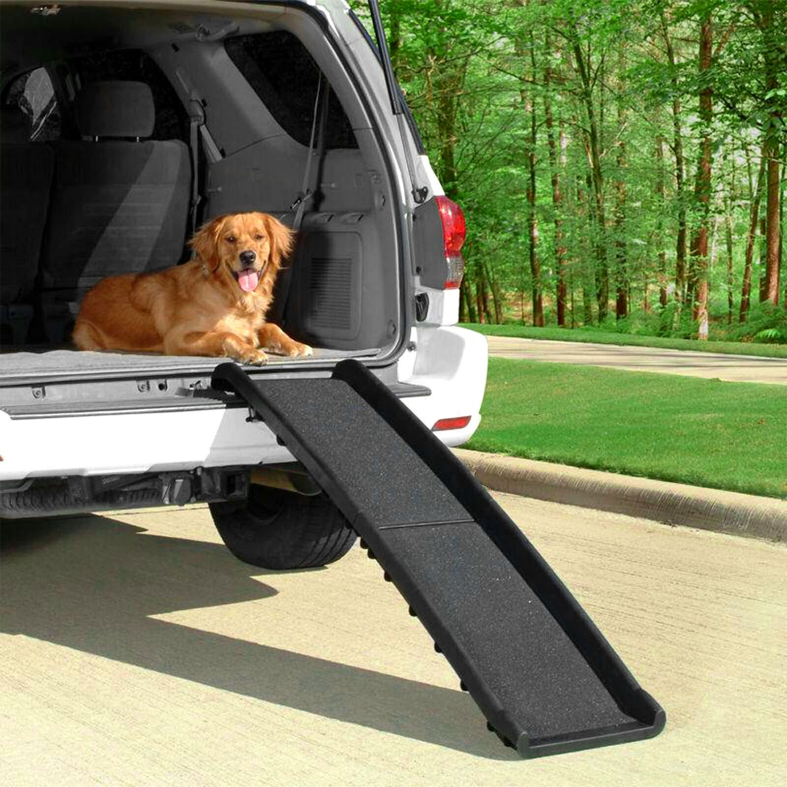 Rampa plegable para perros y mascotas 156x40 cm. Pasarela antideslizante para coche y ventanas, , large Imagen numero 4