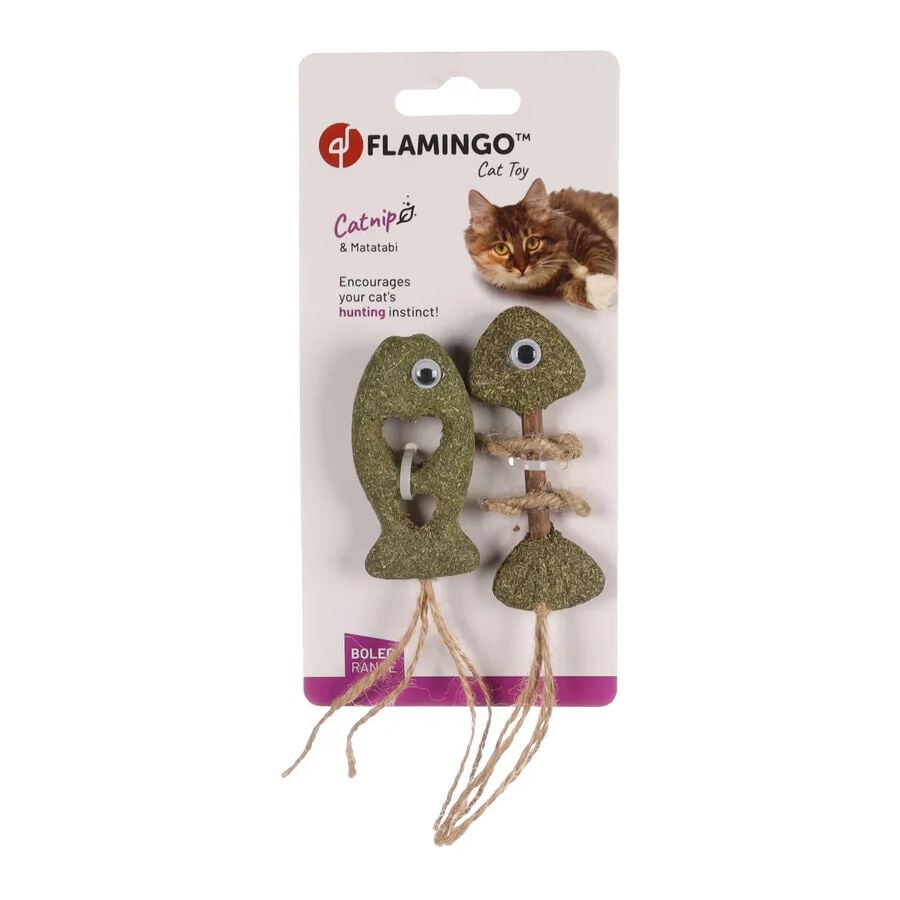 Flamingo Boleo Pez con Cuerda para gatos thumbnail