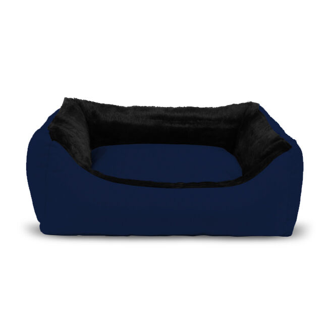 Gauty Cama para Perros y Gatos  Tela Impermeable y pelo - Azul oscuro y negro, , large Imagen numero 1