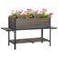 Outsunny Huerto Urbano Elevado de Madera 140x46x75,5 cm Mesa de Cultivo de Jard&iacute;n con 2 Baldas Laterales Estante Inferior y 2 Orificios de Drenaje para Plantas Flores Gris, , large indicador imagen numero 1