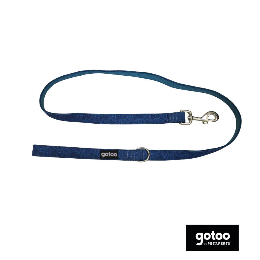 Gotoo Correa estampada cachemira cl&aacute;sica azul para perros, , large Imagen numero 2