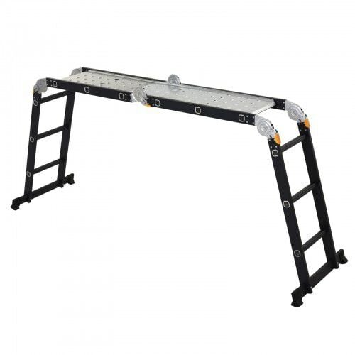 Escalera multiusos plegable con escalón caballete  color Negro thumbnail