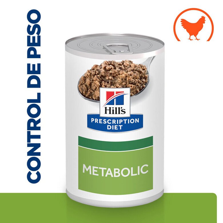 Hill's Prescription Diet Metabolic Pollo lata para perros 6x370 g.