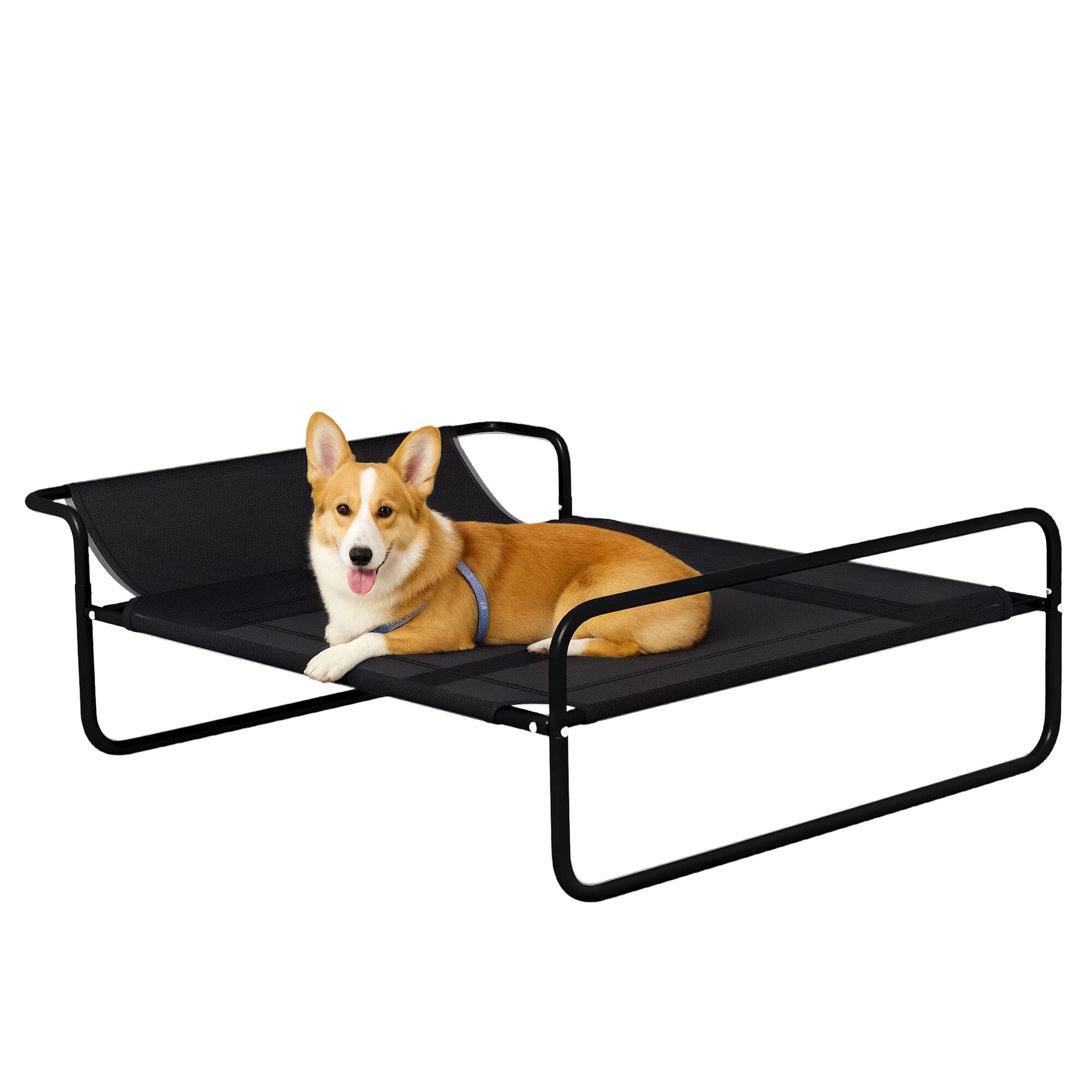 PawHut Cama Elevada Perros Negro, , large Imagen numero 6