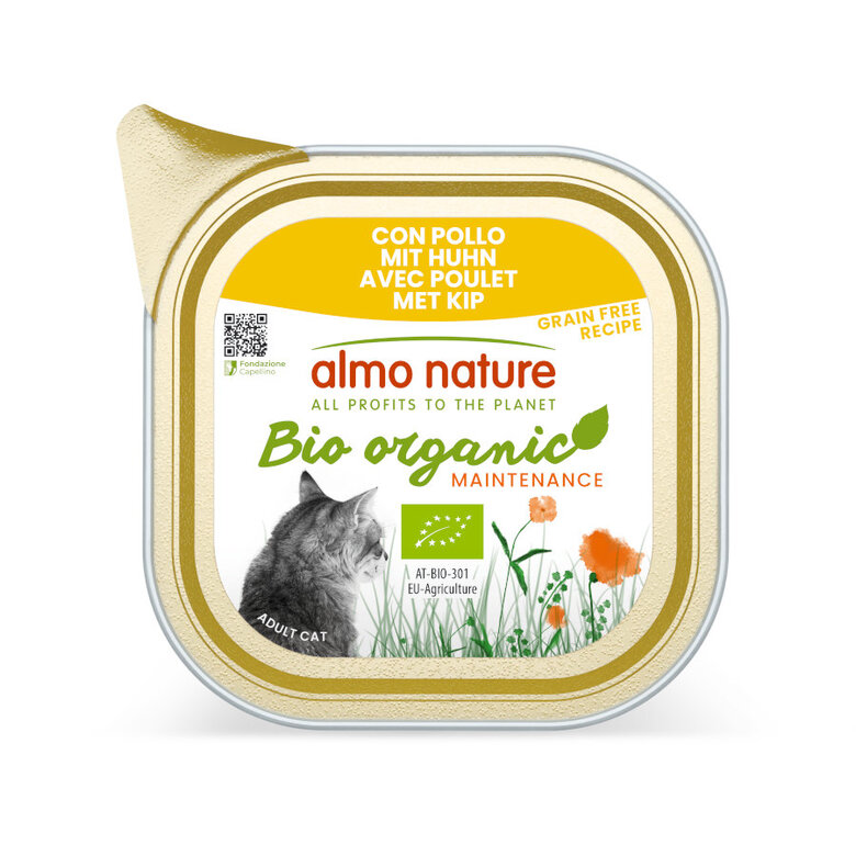 85 g Almo Nature Bio Organic Maintenance Grain Free Pollo tarrina para gatos
