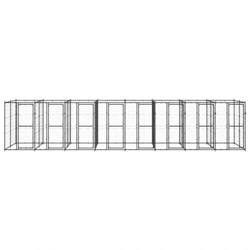 Vidaxl perrera con puertas de bisagra negro para perros thumbnail