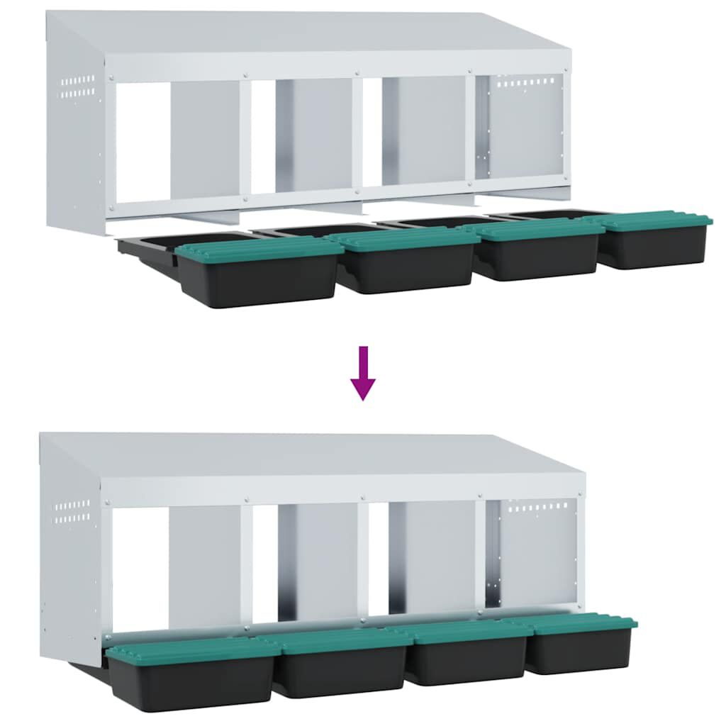 vidaXL Nido para gallinas de acero galvanizado para montar en la pared thumbnail