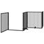vidaXL Puerta para perros plegable 4 paneles madera álamo negra 320 cm, , large indicador imagen numero 4