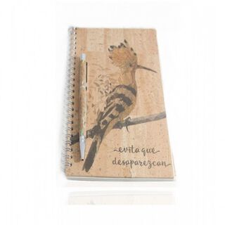 Libreta de corho natural "Abubilla"