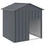 vidaXL Caseta perros con tejado acero galvanizado gris 117x153x123 cm, , large indicador imagen numero 5