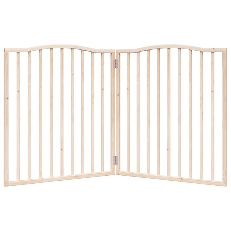 VidaXL Puerta Plegable Madera para Perros plegable 2 paneles madera de álamo 160 cm thumbnail