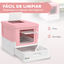 PawHut Arenero para Gatos Rosa y Blanco, , large indicador imagen numero 4