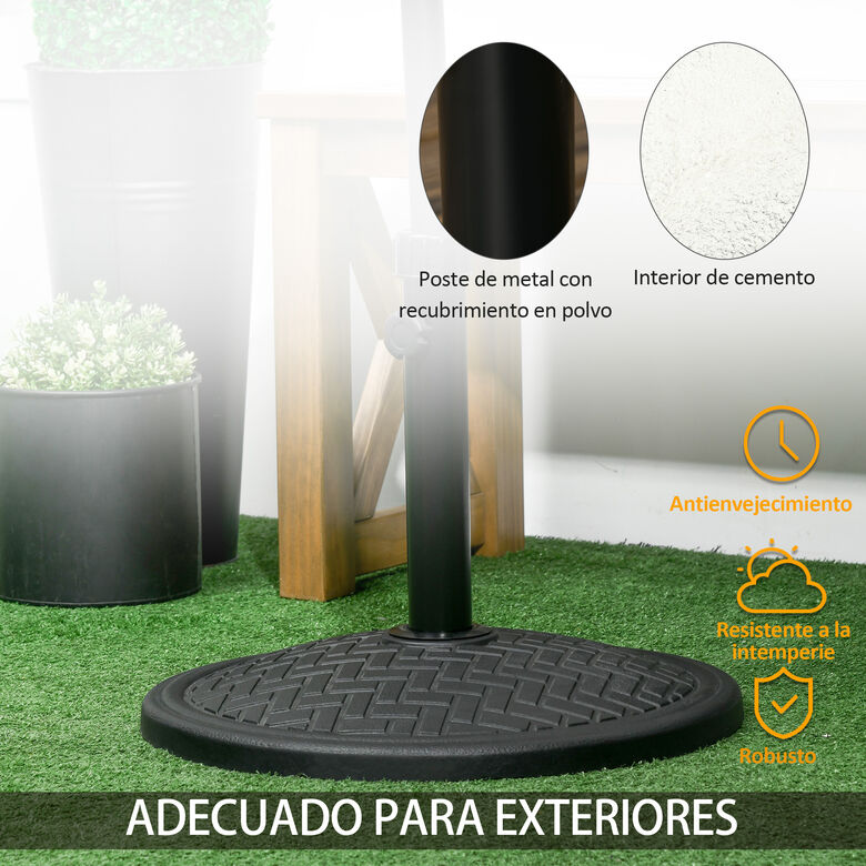 Outsunny Base De Sombrilla De Hormigón Soporte Para Parasol Negro thumbnail