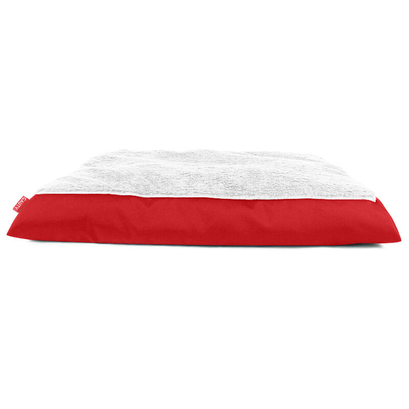 Gauty Cama Redonda para Perros y Gatos  Tela Impermeable y pelo - Rojo y blanco, , large Imagen numero 1