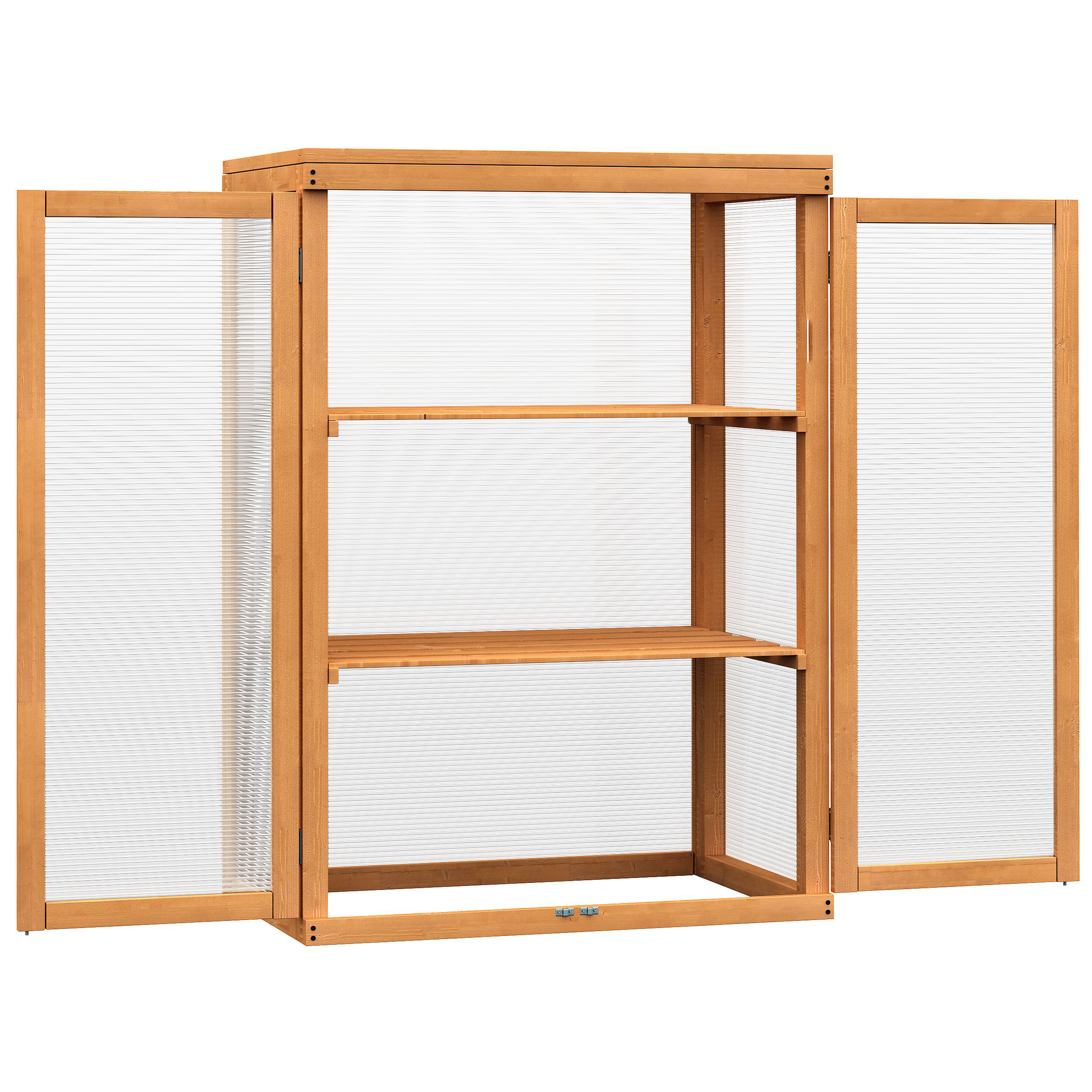 Outsunny Invernadero de Madera Natural para exterior