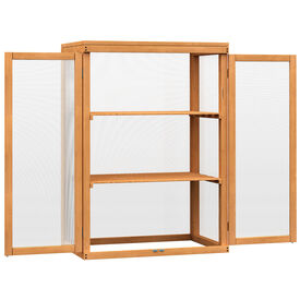 Outsunny Invernadero de Madera Natural para exterior