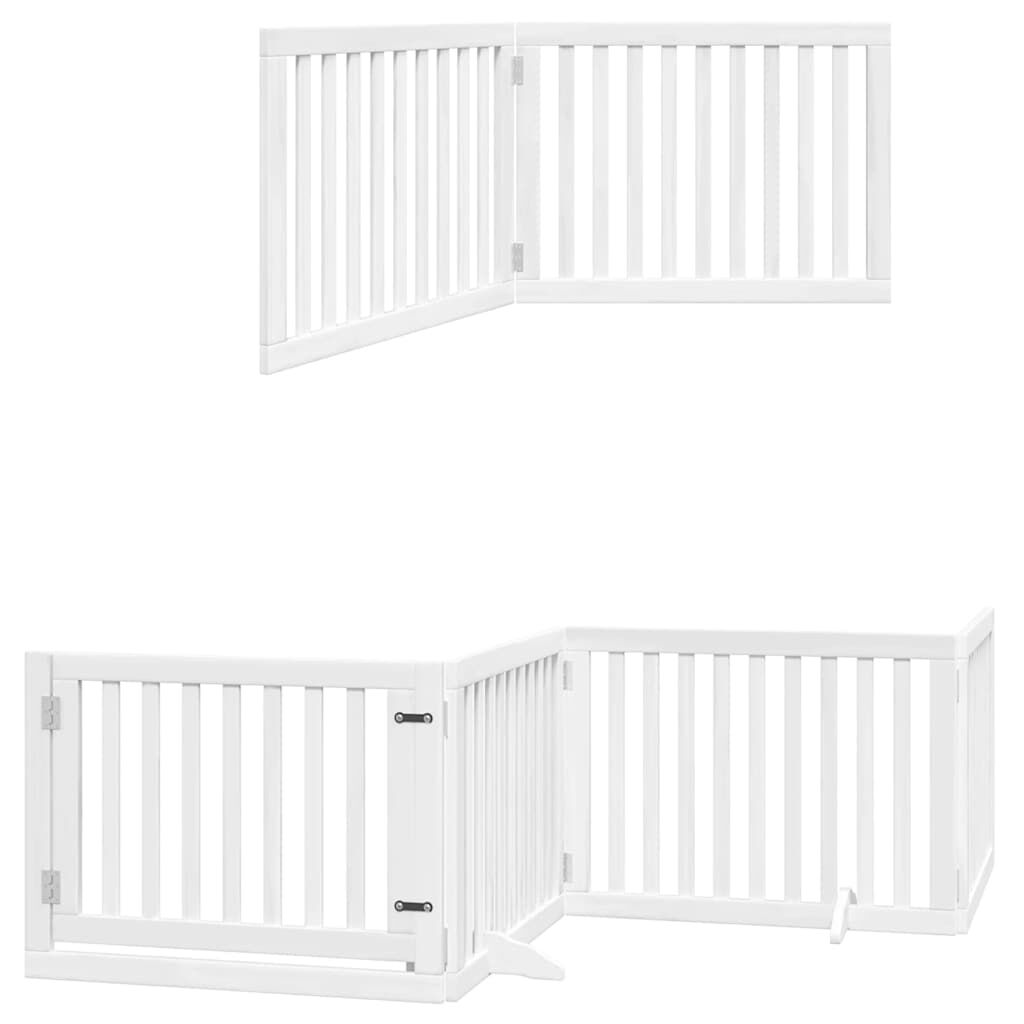 vidaXL Puerta de perros plegable 12 paneles madera &aacute;lamo blanca 600 cm, , large Imagen numero 19
