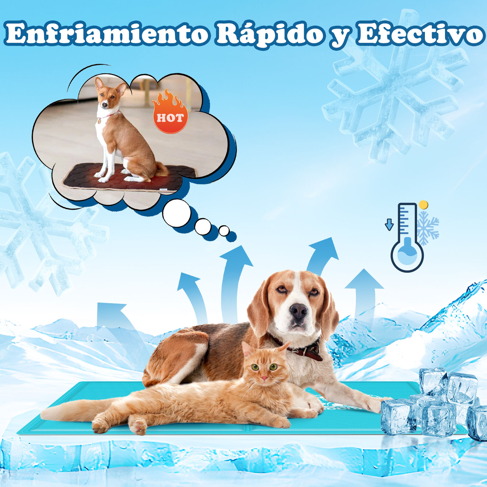 Nobleza Alfombra Refrescante para Perros Gatos, Auto Refrigerante No t&oacute;xico. Alfombra de Gel Activada por Presi&oacute;n para Perros Gatos, , large Imagen numero 7