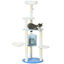 PawHut &Aacute;rbol Rascador para Gatos Grandes de 155 cm Torre para Gatos de Interior con Postes de Sisal Cueva Cama Hamaca y Bola de Juguete &Oslash;54,5x155 cm Blanco y Azul, , large indicador imagen numero 1