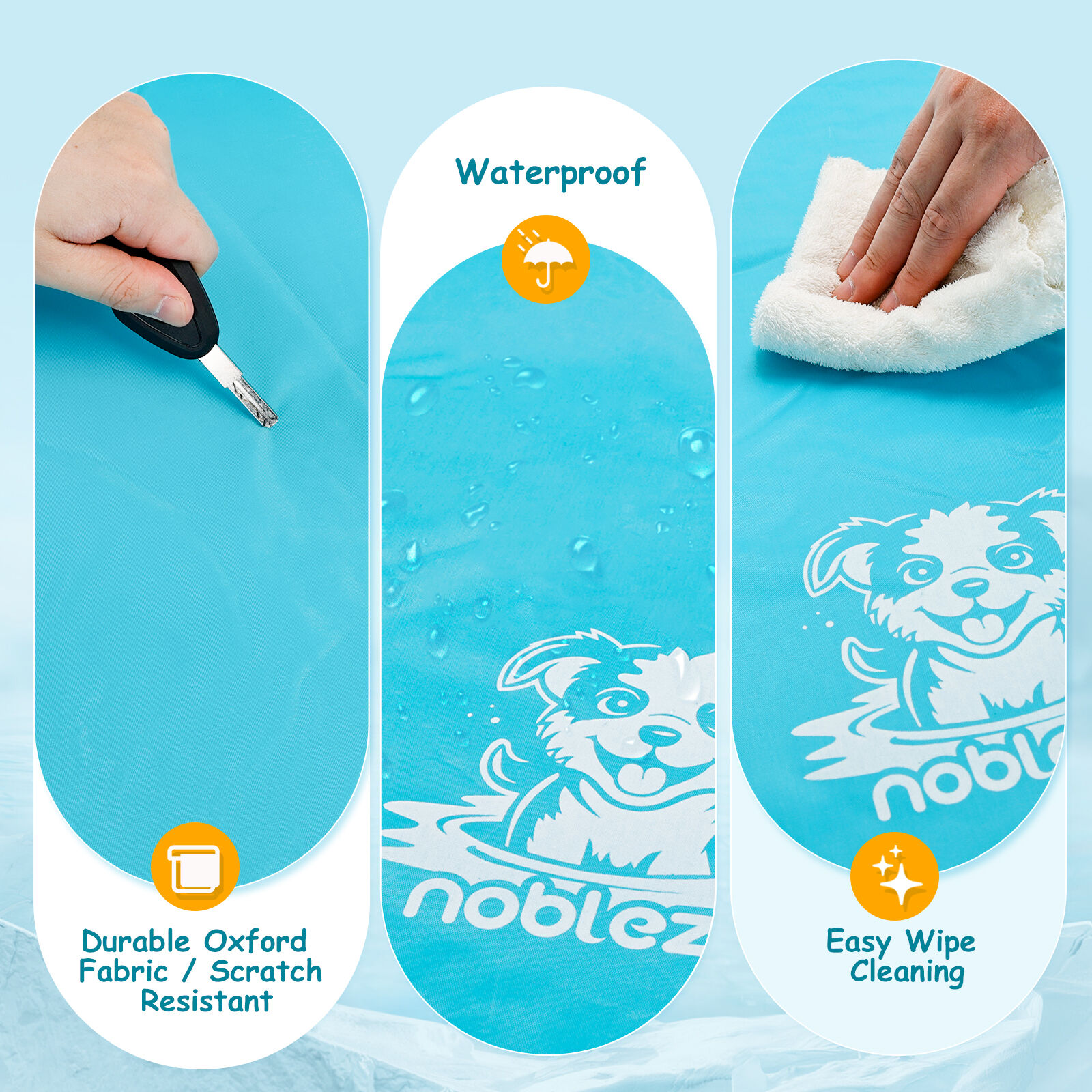 Nobleza - Alfombrilla Refrescante para Perros y Gatos, Manta Refrigerante para Mascotas Auto Enfriamiento con Gel No T&oacute;xico, Cama Refrigerante para Mascotas Peque&ntilde;o, Di&aacute;metro 60cm, , large Imagen numero 5