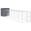 vidaXL Gallinero con corral acero galvanizado gris 165x863x181 cm, , large indicador imagen numero 1